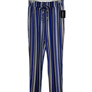 MESSINI Blue Prints Elastic Waist Pants BNWT Fits S/M